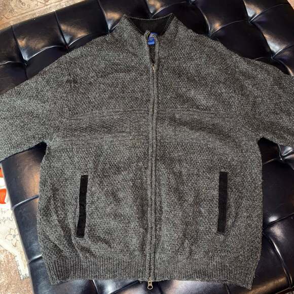 Pendleton Men's Full Zip Wool Sweater Jacket Gray Size M Excellent Condition
